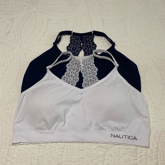 Nautica Women's Dual Pack Bralette - White and Navy - Picture 1 of 5